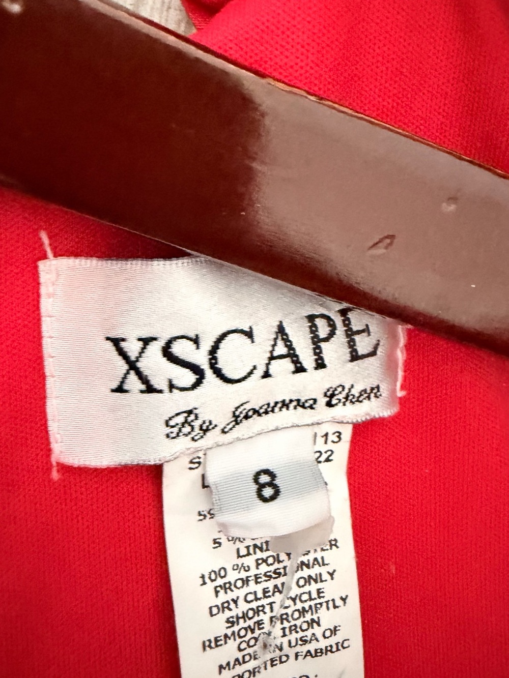 Xscape Red Ruffle V-Neck Ruched Midi Dress - Picture 12 of 14